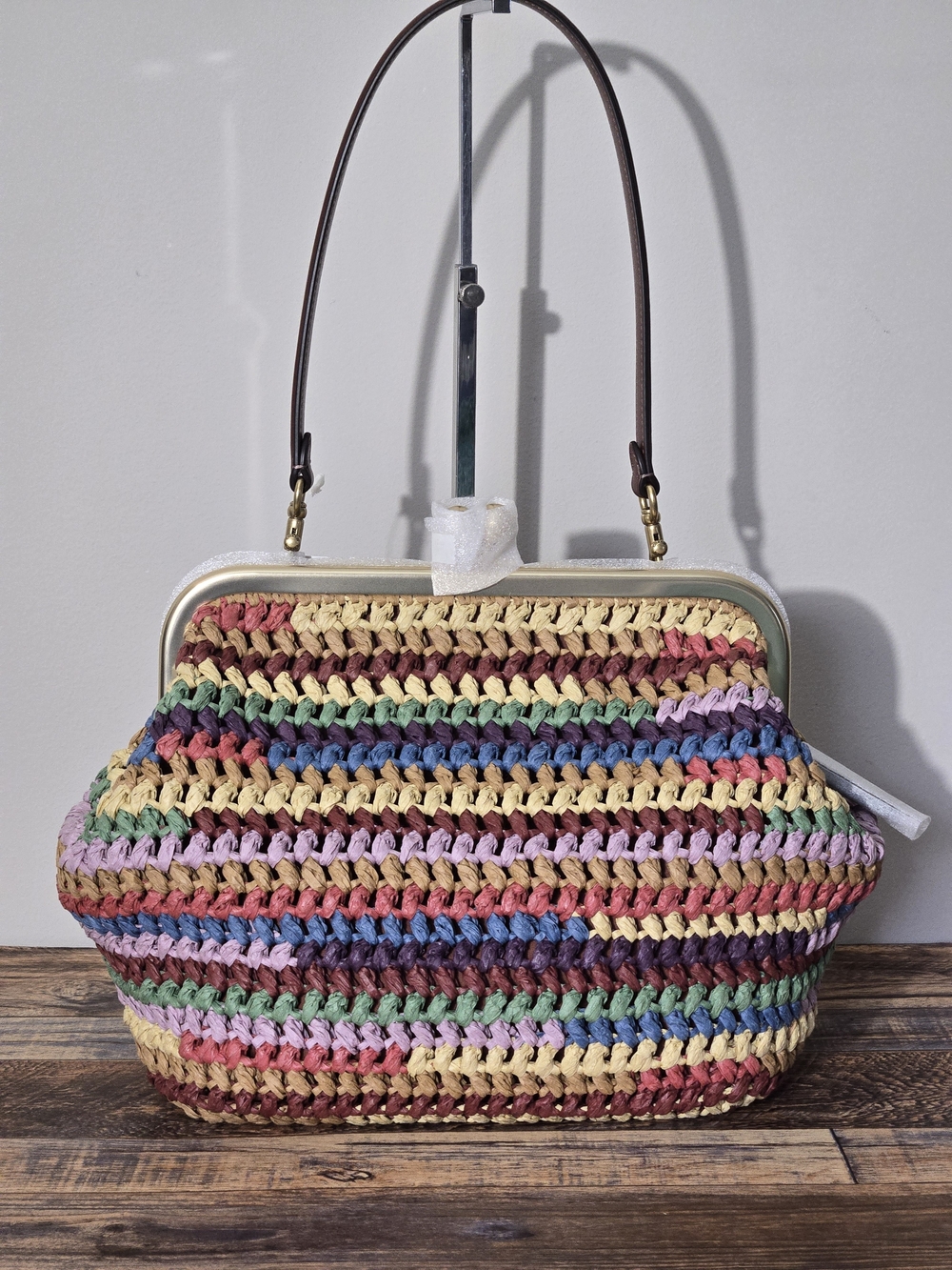 Coach Kisslock Straw Bag 27 - Picture 3 of 10